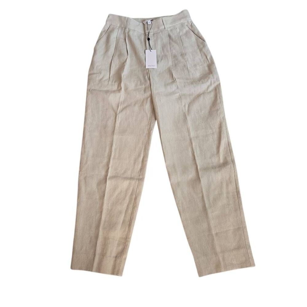 NWT Cinq à Sept Womens Pleated Arlene Pants Khaki Size 2